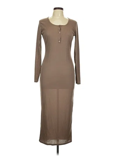 Pre-owned Prettylittlething Casual Dress In Brown