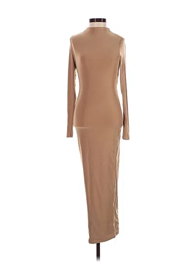 Pre-owned Prettylittlething Casual Dress In Brown