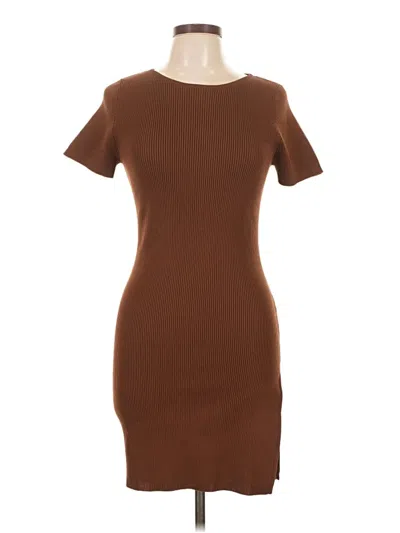 Pre-owned Prettylittlething Casual Dress In Brown