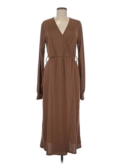 Pre-owned Prettylittlething Casual Dress In Brown