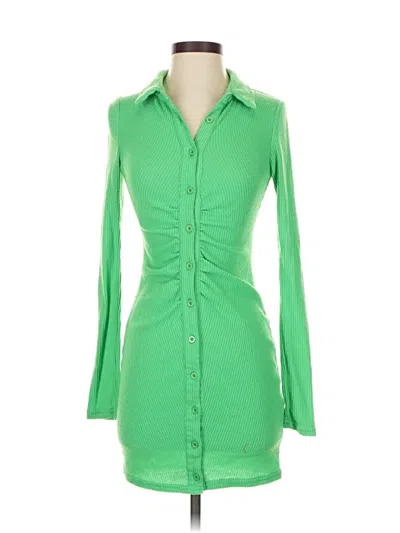 Pre-owned Prettylittlething Casual Dress In Green