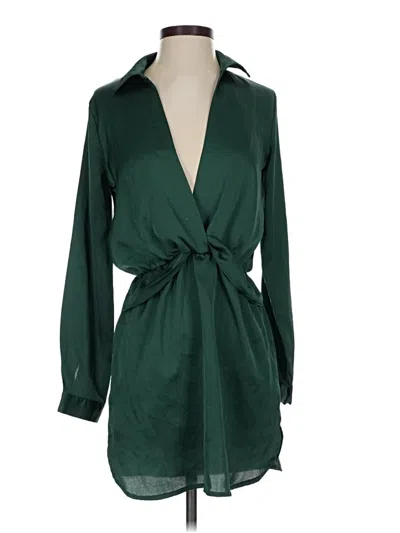 Pre-owned Prettylittlething Casual Dress In Green