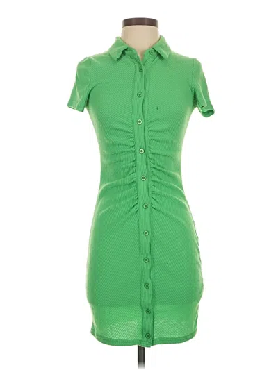 Pre-owned Prettylittlething Casual Dress In Green