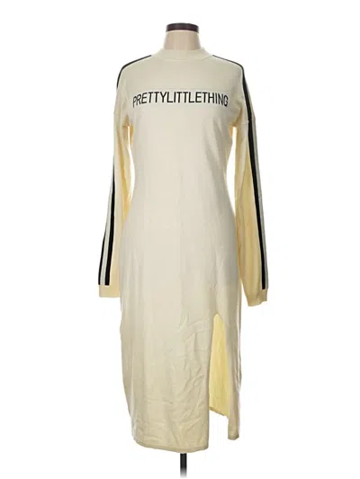 Pre-owned Prettylittlething Casual Dress In Ivory