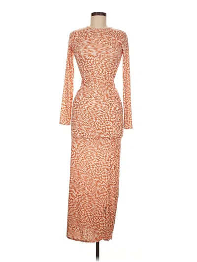 Pre-owned Prettylittlething Casual Dress In Orange