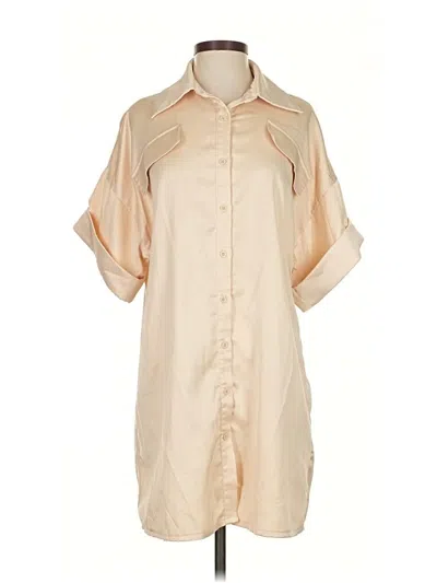 Pre-owned Prettylittlething Casual Dress In Tan