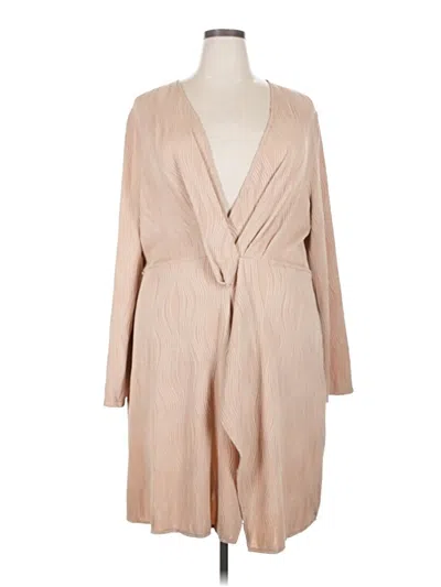 Pre-owned Prettylittlething Casual Dress In Tan
