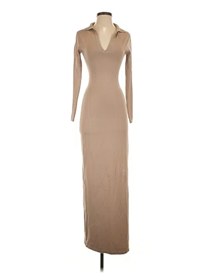 Pre-owned Prettylittlething Casual Dress In Tan