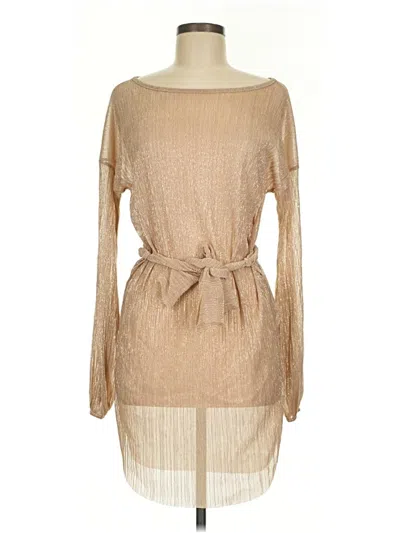 Pre-owned Prettylittlething Casual Dress In Tan