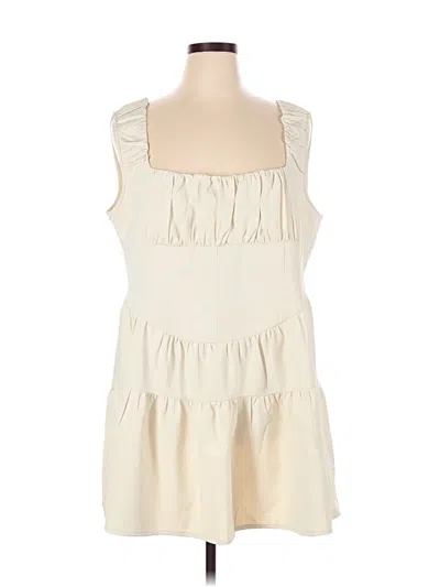 Pre-owned Prettylittlething Casual Dress In White