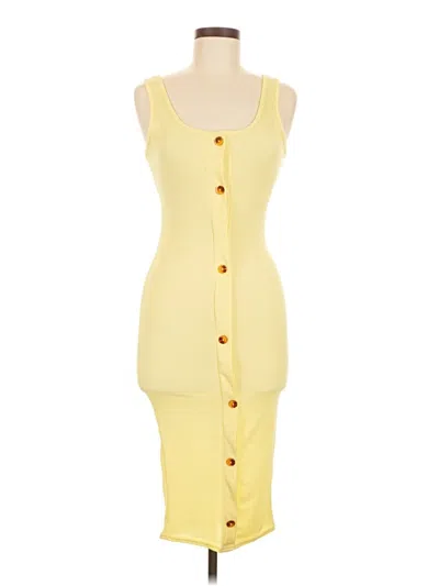 Prettylittlething Casual Dress In Yellow
