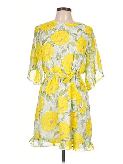 Pre-owned Prettylittlething Casual Dress In Yellow
