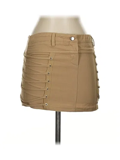 Prettylittlething Casual Skirt In Brown