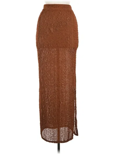 Pre-owned Prettylittlething Casual Skirt In Brown