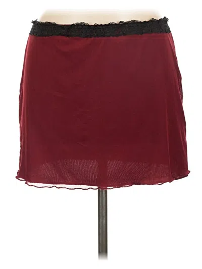 Prettylittlething Casual Skirt In Burgundy