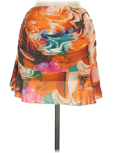 Pre-owned Prettylittlething Casual Skirt In Orange