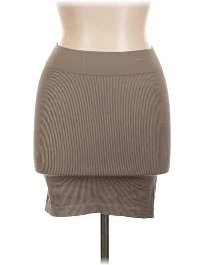 Prettylittlething Casual Skirt In Tan