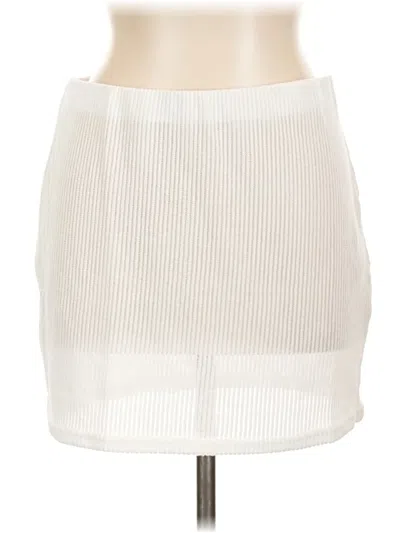 Prettylittlething Casual Skirt In White