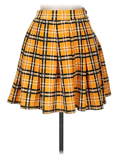 Pre-owned Prettylittlething Casual Skirt In Yellow
