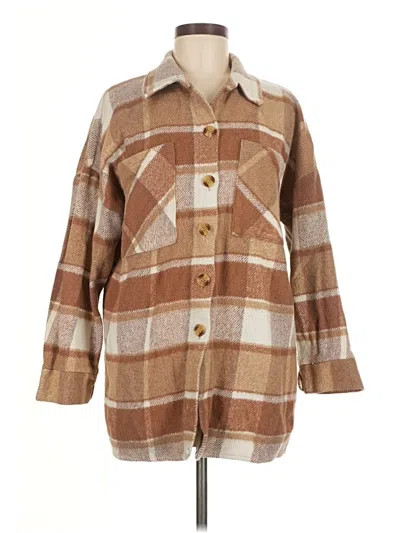 Pre-owned Prettylittlething Coat In Brown