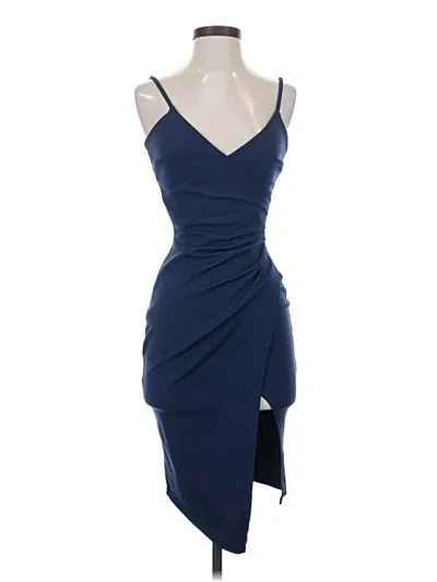 Pre-owned Prettylittlething Cocktail Dress In Blue