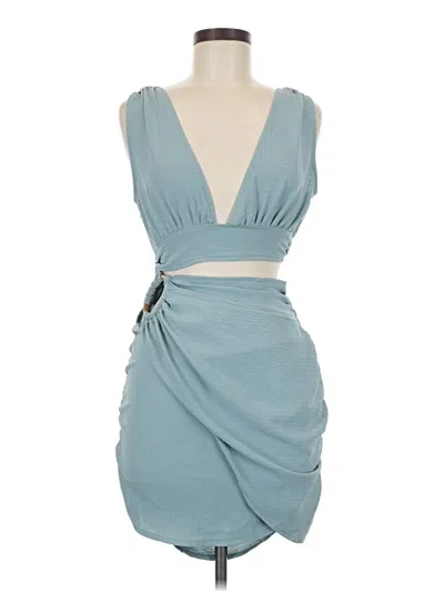 Pre-owned Prettylittlething Cocktail Dress In Blue