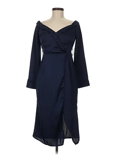Pre-owned Prettylittlething Cocktail Dress In Blue