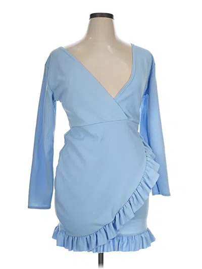 Pre-owned Prettylittlething Cocktail Dress In Blue
