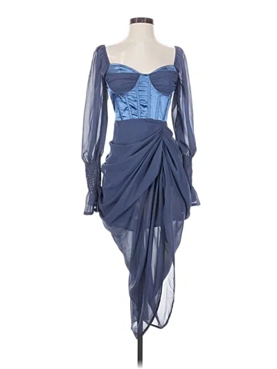 Pre-owned Prettylittlething Cocktail Dress In Blue