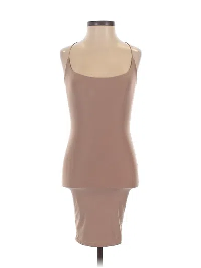 Pre-owned Prettylittlething Cocktail Dress In Brown