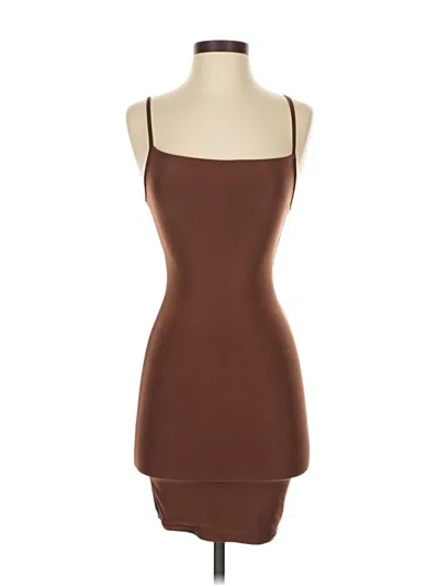 Pre-owned Prettylittlething Cocktail Dress In Brown