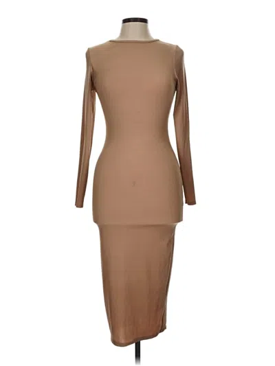 Pre-owned Prettylittlething Cocktail Dress In Brown