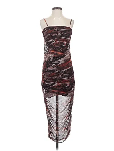 Pre-owned Prettylittlething Cocktail Dress In Brown