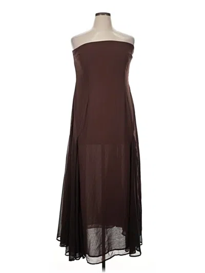 Pre-owned Prettylittlething Cocktail Dress In Brown
