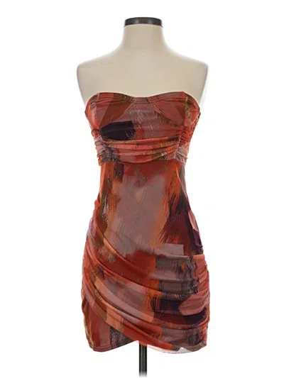 Pre-owned Prettylittlething Cocktail Dress In Brown