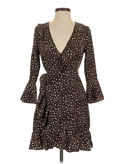 Pre-owned Prettylittlething Cocktail Dress In Brown
