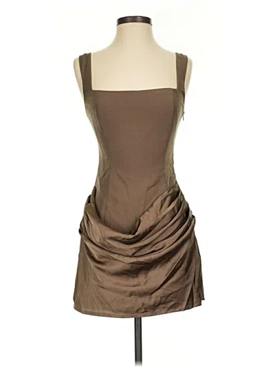 Pre-owned Prettylittlething Cocktail Dress In Brown