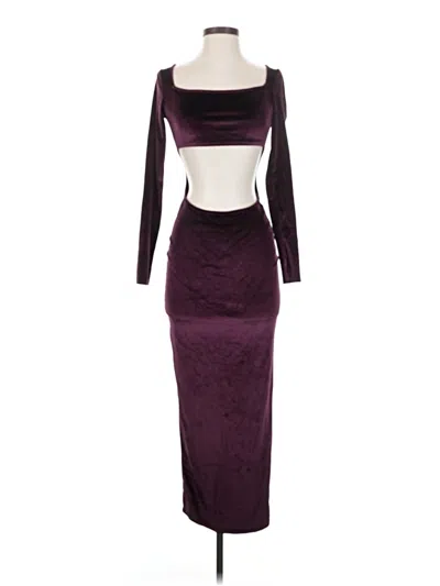Pre-owned Prettylittlething Cocktail Dress In Burgundy