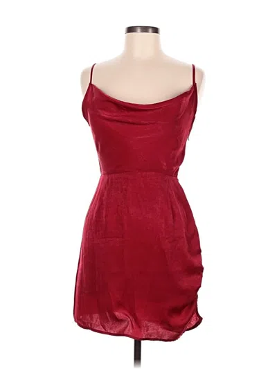 Pre-owned Prettylittlething Cocktail Dress In Burgundy