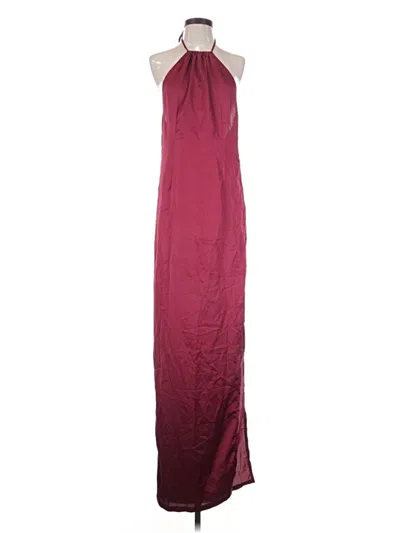 Pre-owned Prettylittlething Cocktail Dress In Burgundy