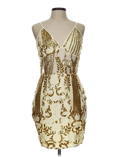 Prettylittlething Cocktail Dress In Gold