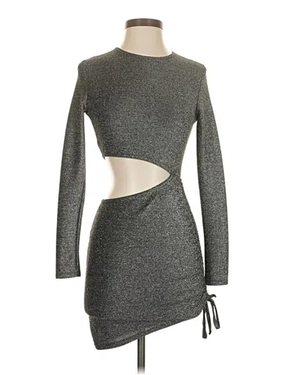 Pre-owned Prettylittlething Cocktail Dress In Gray