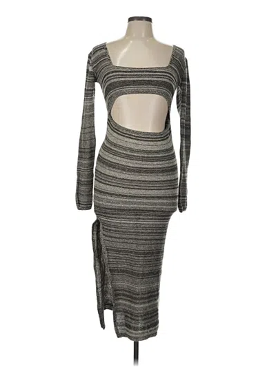 Pre-owned Prettylittlething Cocktail Dress In Gray