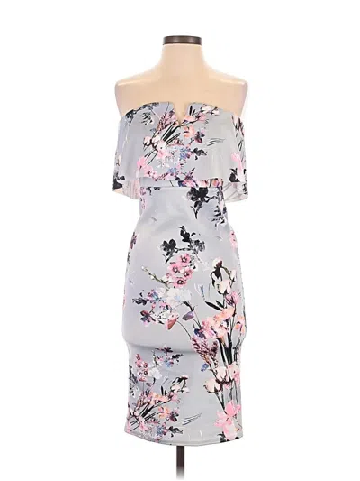 Pre-owned Prettylittlething Cocktail Dress In Gray