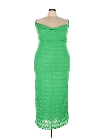 Pre-owned Prettylittlething Cocktail Dress In Green