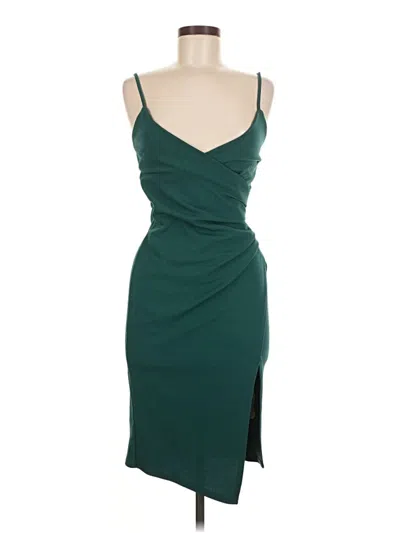 Pre-owned Prettylittlething Cocktail Dress In Green