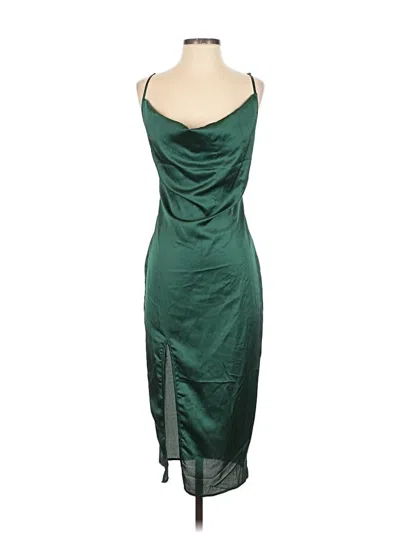Pre-owned Prettylittlething Cocktail Dress In Green
