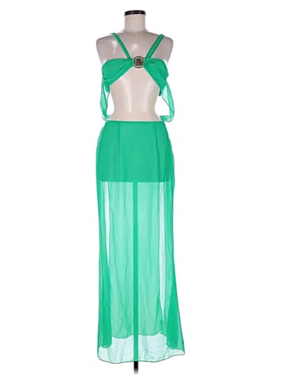 Pre-owned Prettylittlething Cocktail Dress In Green
