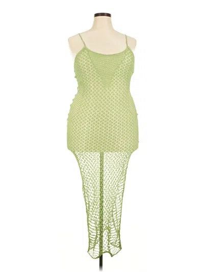 Pre-owned Prettylittlething Cocktail Dress In Green