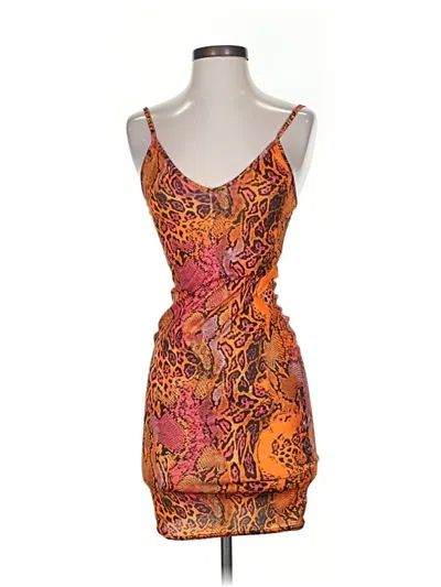 Pre-owned Prettylittlething Cocktail Dress In Orange